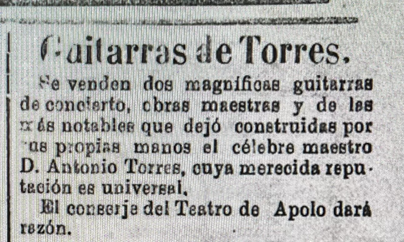 Jose Lopez Beltran - Assistant to Antonio de Torres 1887-1892