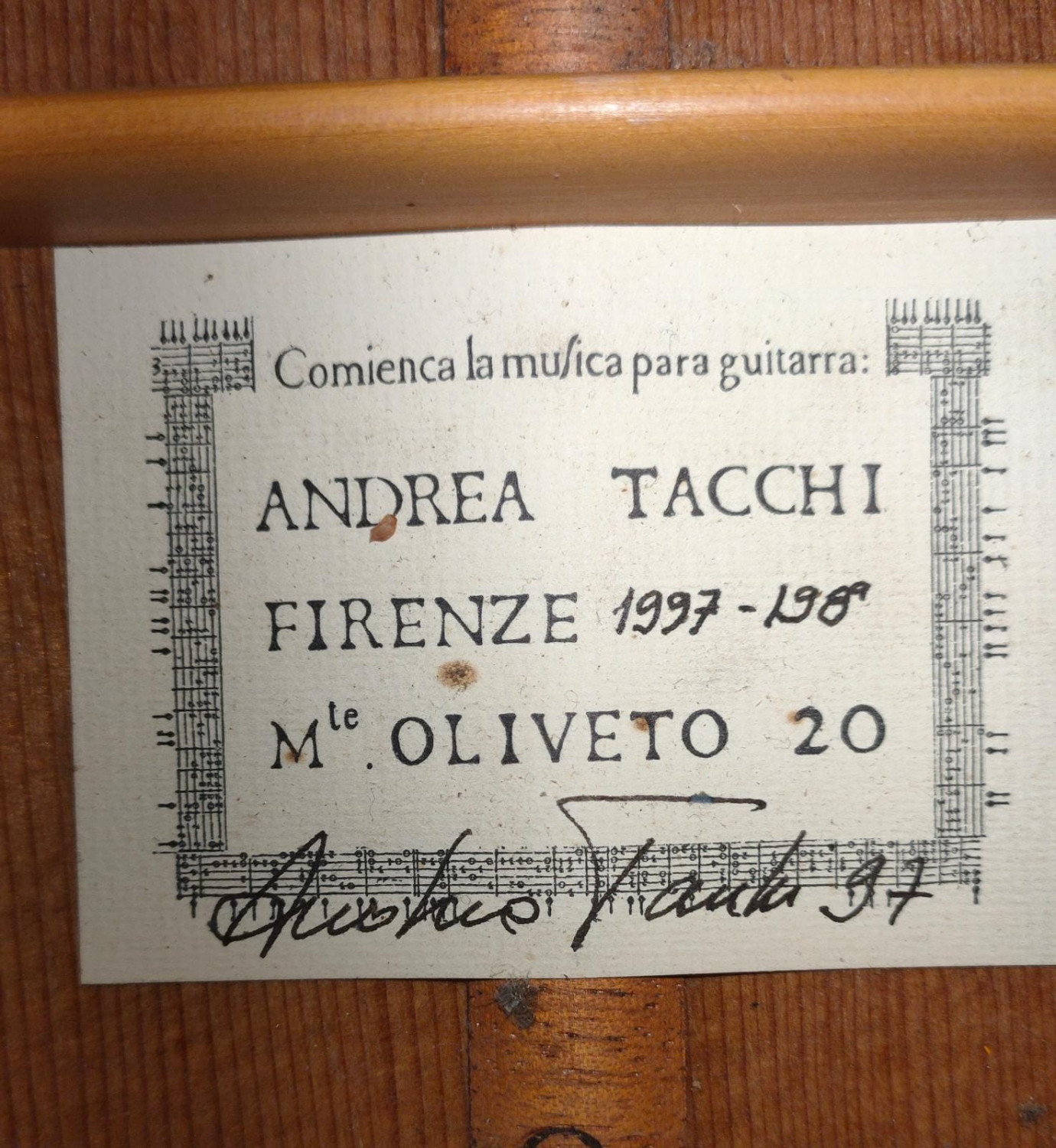 Andrea Tacchi has a 15 year waiting list.